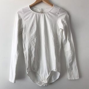 Aritzia Babaton Long Sleeved White Bodysuit